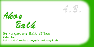 akos balk business card